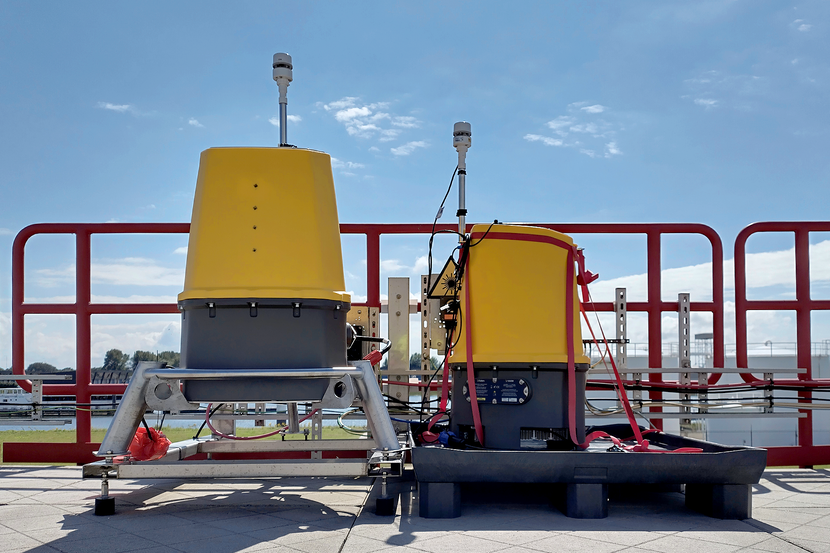 Picture of the LiDAR at the platform of the Offshore Expertise Center